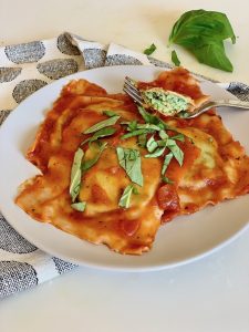 Spinach ricotta ravioli